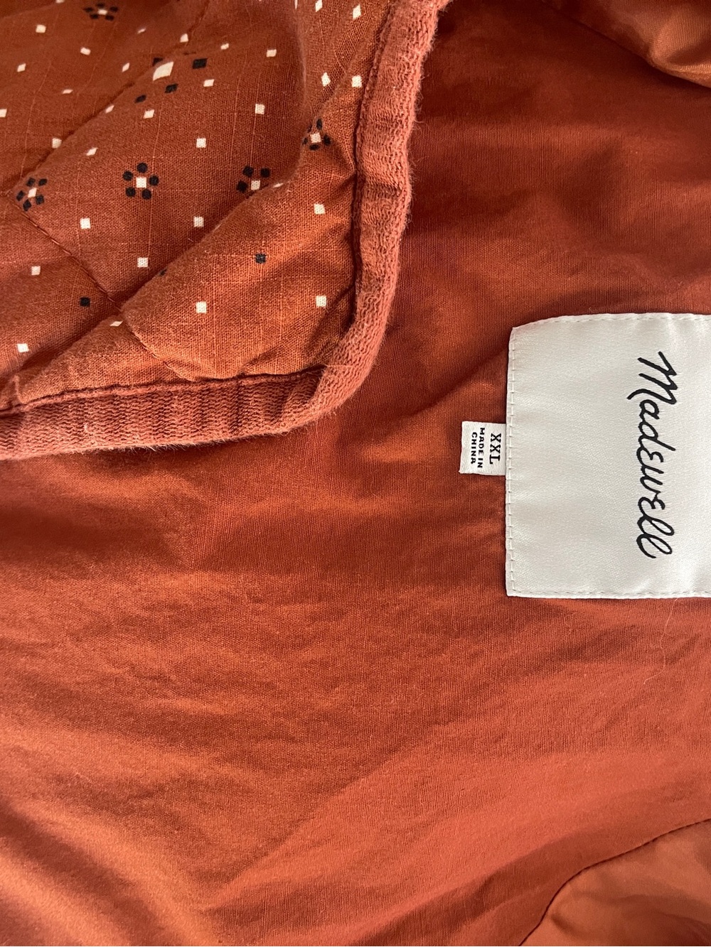 Madewell Quilted Button-Front Jacket in Burnt Orange - Picture 5 of 9
